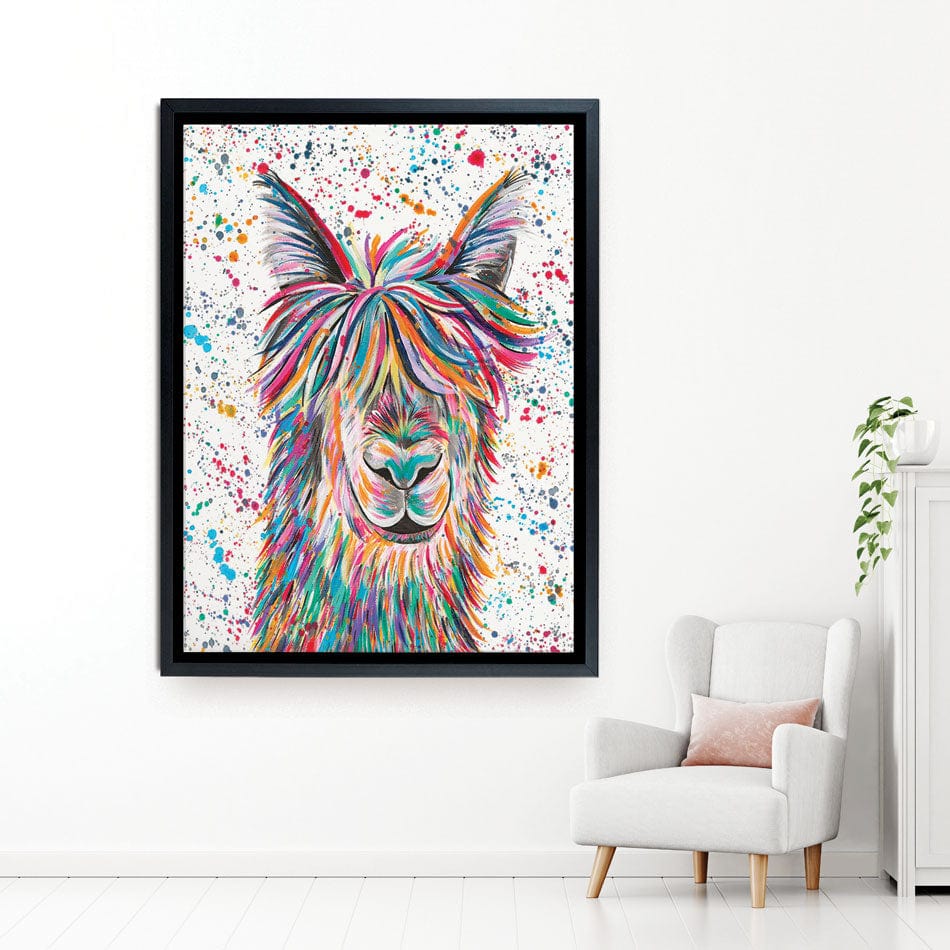 Llama Hamilton Canvas Print wall art product Emma LC Art