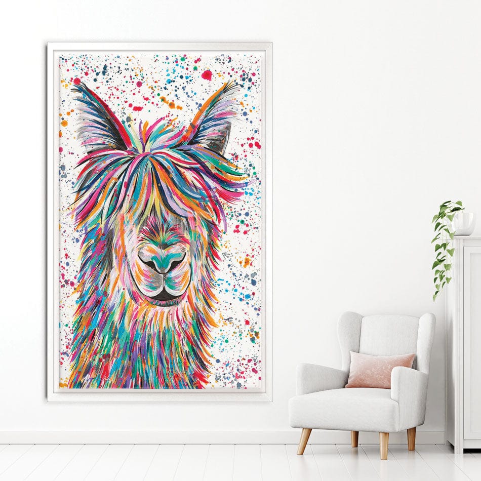 Llama Hamilton Canvas Print wall art product Emma LC Art