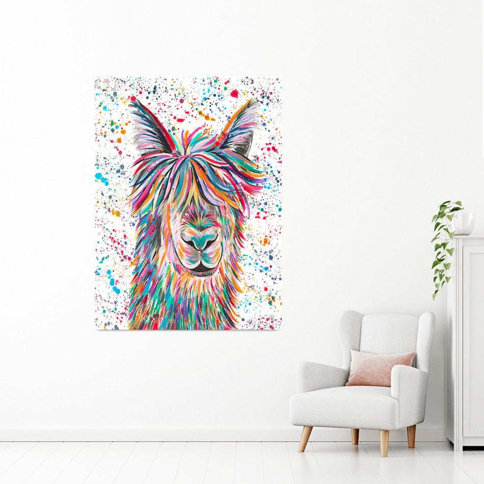 Llama Hamilton Canvas Print wall art product Emma LC Art