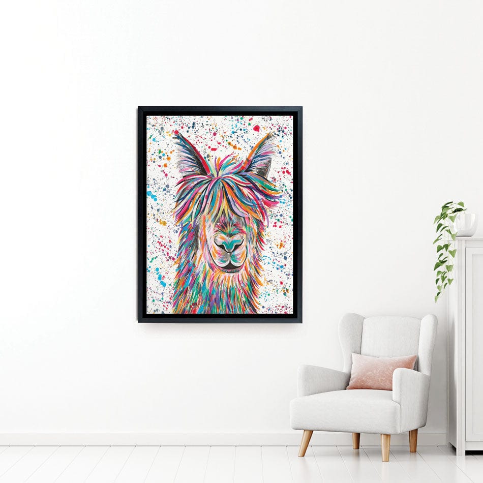 Llama Hamilton Canvas Print wall art product Emma LC Art