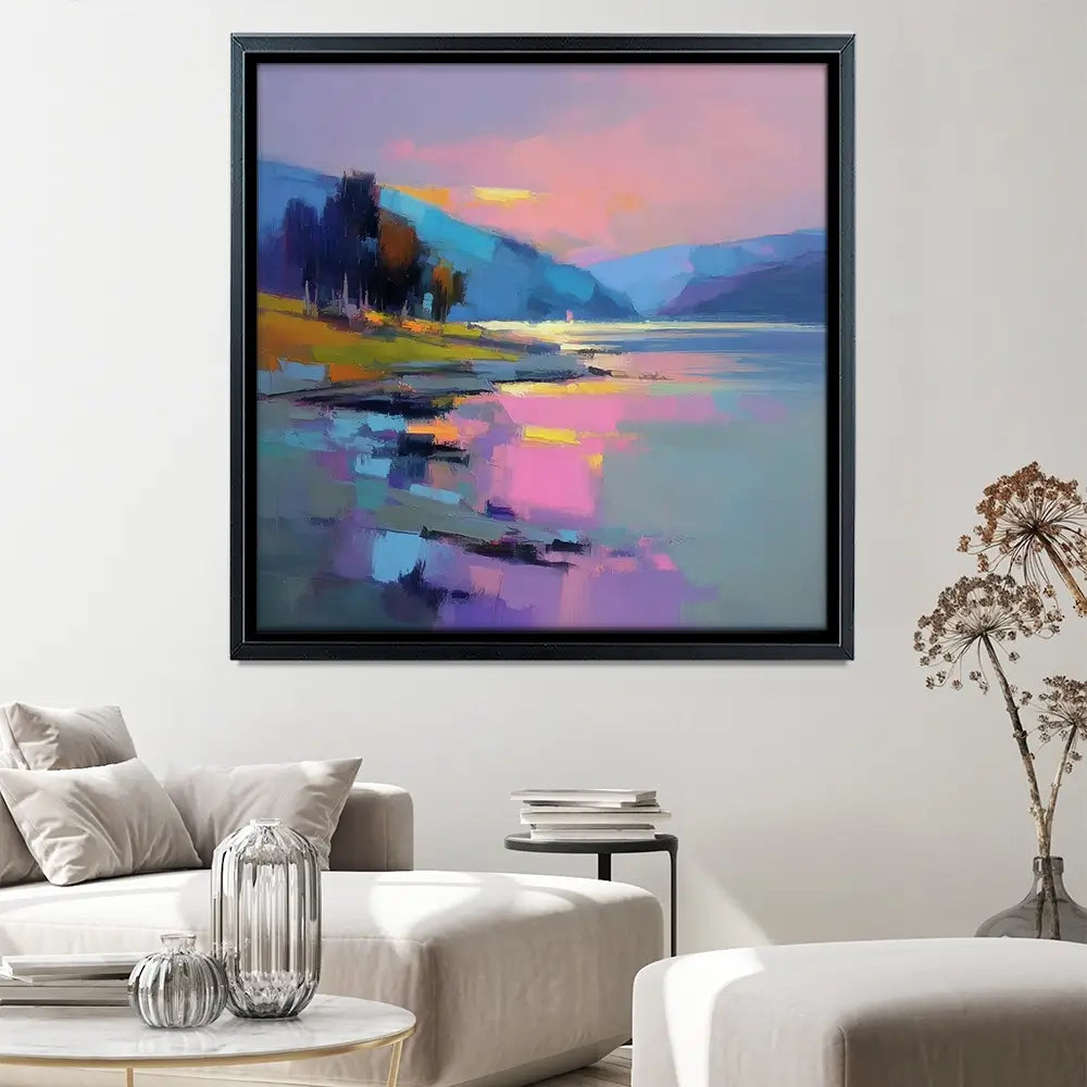 Loch Talla Dusk Square Canvas Print Loch Talla Dusk Square Canvas Print wall art product David Alexander Elder