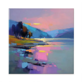 Loch Talla Dusk Square Canvas Print Loch Talla Dusk Square Canvas Print wall art product David Alexander Elder