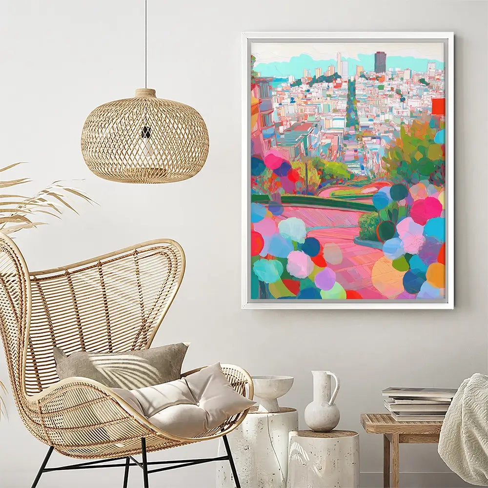 Lombard Street In Colour Canvas Print Lombard Street In Colour Canvas Print wall art product Chromatic Storm Studio