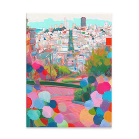 Lombard Street In Colour Canvas Print Lombard Street In Colour Canvas Print wall art product Chromatic Storm Studio