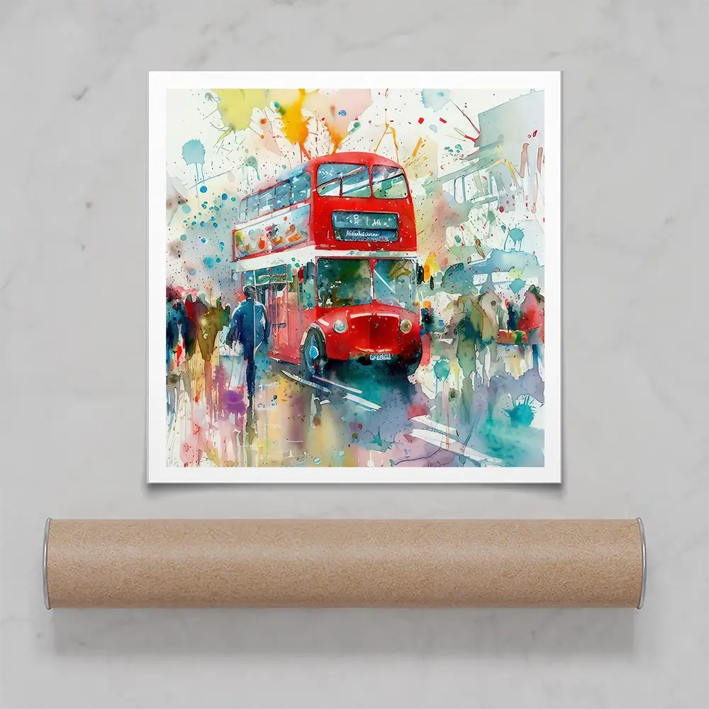 London Bus Square Art Print London Bus Square Art Print wall art product David Alexander Elder
