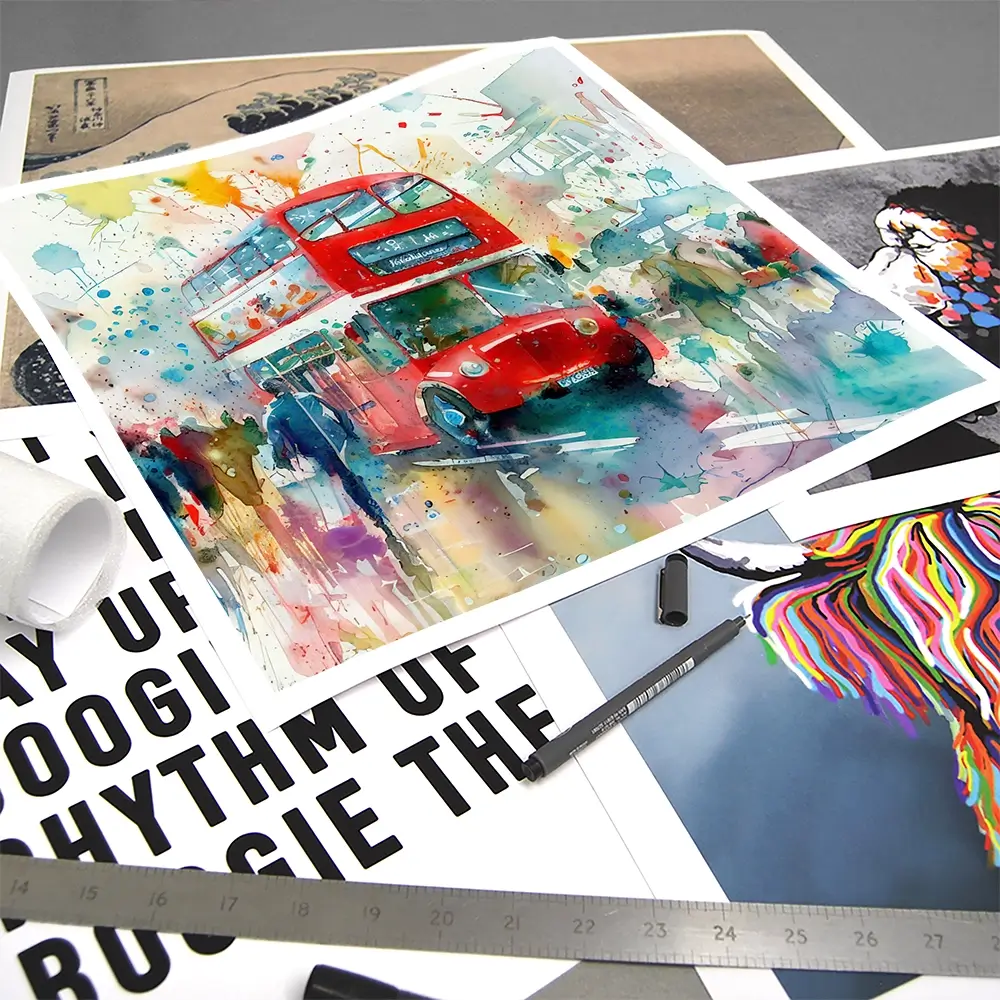 London Bus Square Art Print London Bus Square Art Print wall art product David Alexander Elder