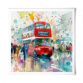 London Bus Square Art Print London Bus Square Art Print wall art product David Alexander Elder