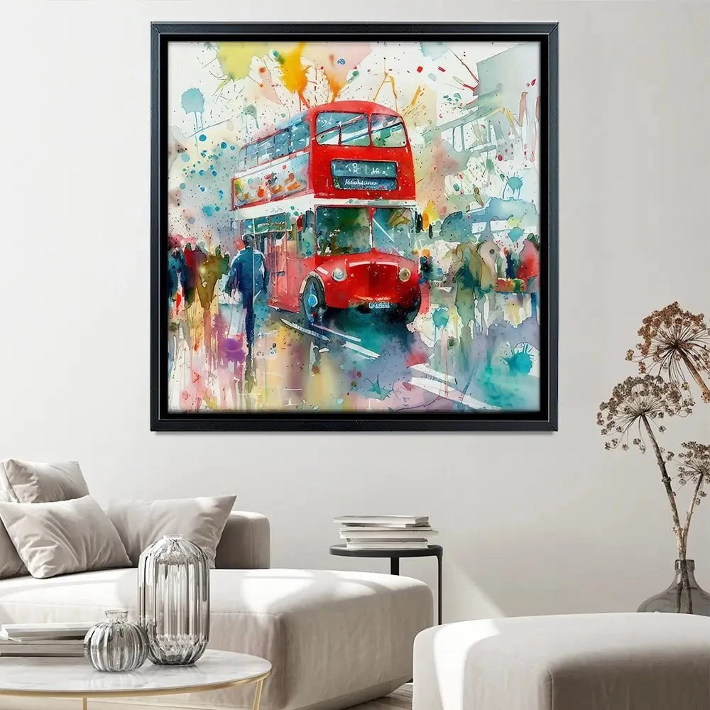 London Bus Square Canvas Print London Bus Square Canvas Print wall art product David Alexander Elder