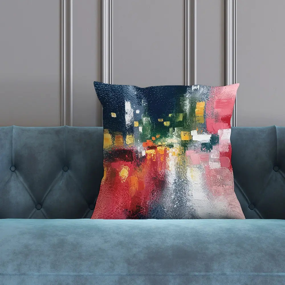 London Rain Through Glass Cushion London Rain Through Glass Cushion wall art product Chromatic Storm Studio