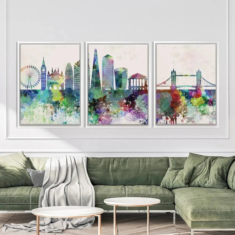London Skyline Trio Canvas Print London Skyline Trio Canvas Print wall art product Cristina Romero Palma / Shutterstock