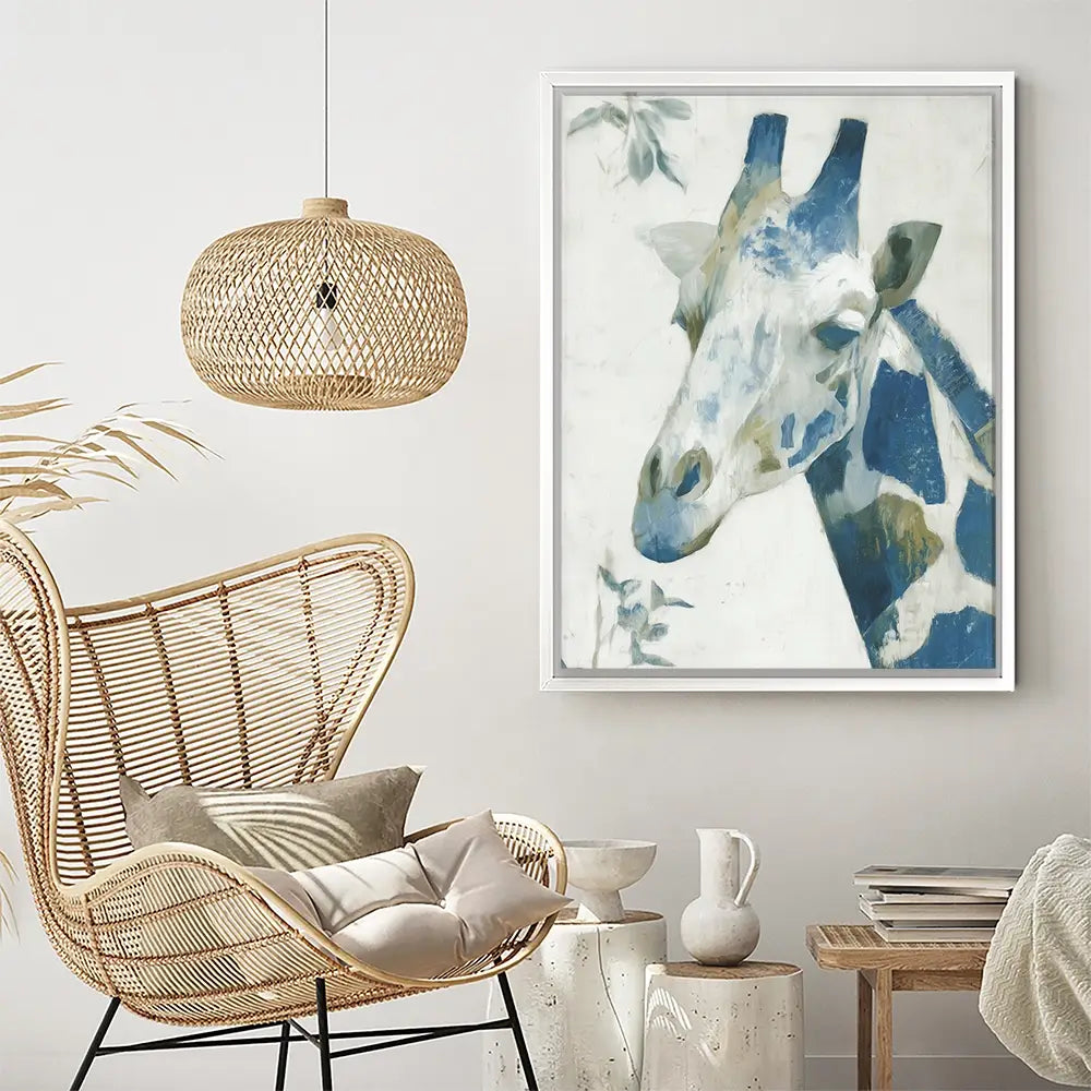 Lone Giraffe Botanical Hush Canvas Print Lone Giraffe Botanical Hush Canvas Print wall art product Chromatic Storm Studio