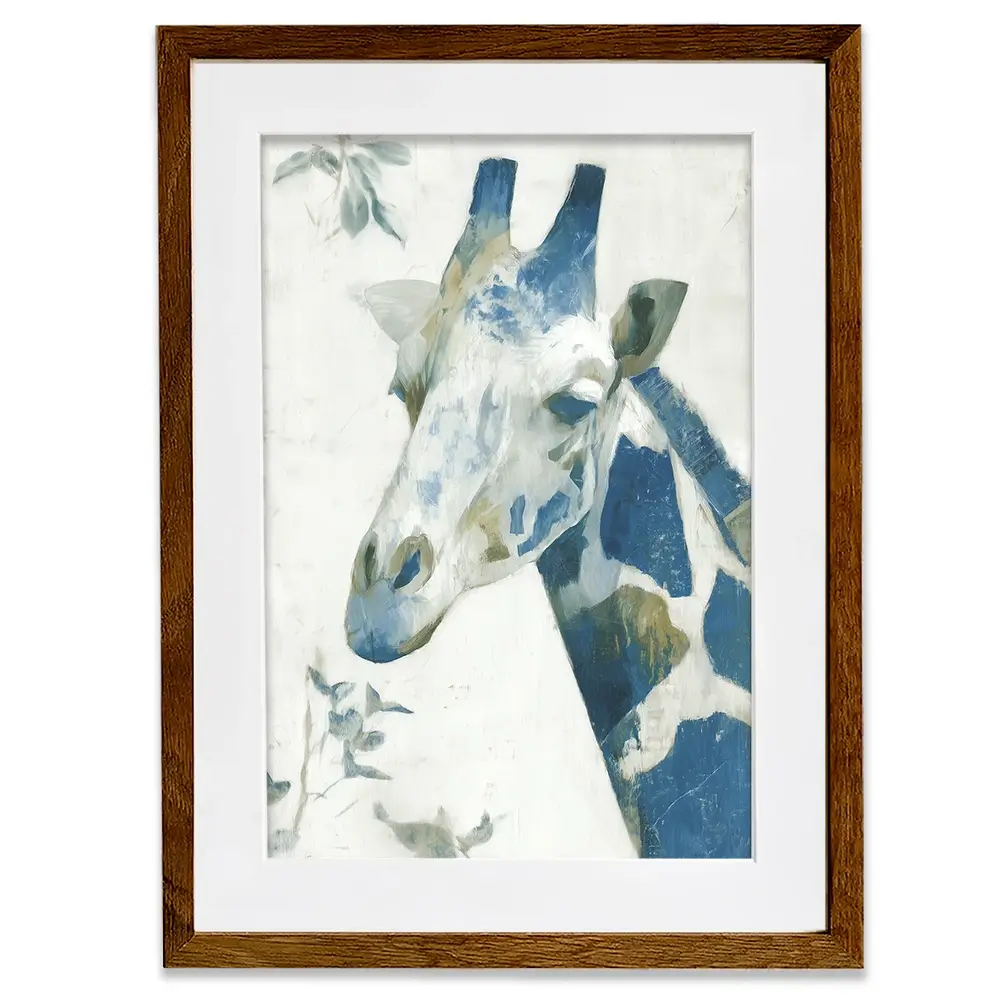 Lone Giraffe Botanical Hush Framed Art Print Lone Giraffe Botanical Hush Framed Art Print wall art product Chromatic Storm Studio