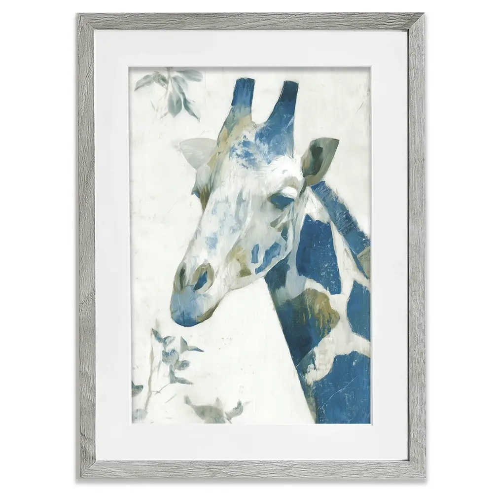 Lone Giraffe Botanical Hush Framed Art Print Lone Giraffe Botanical Hush Framed Art Print wall art product Chromatic Storm Studio