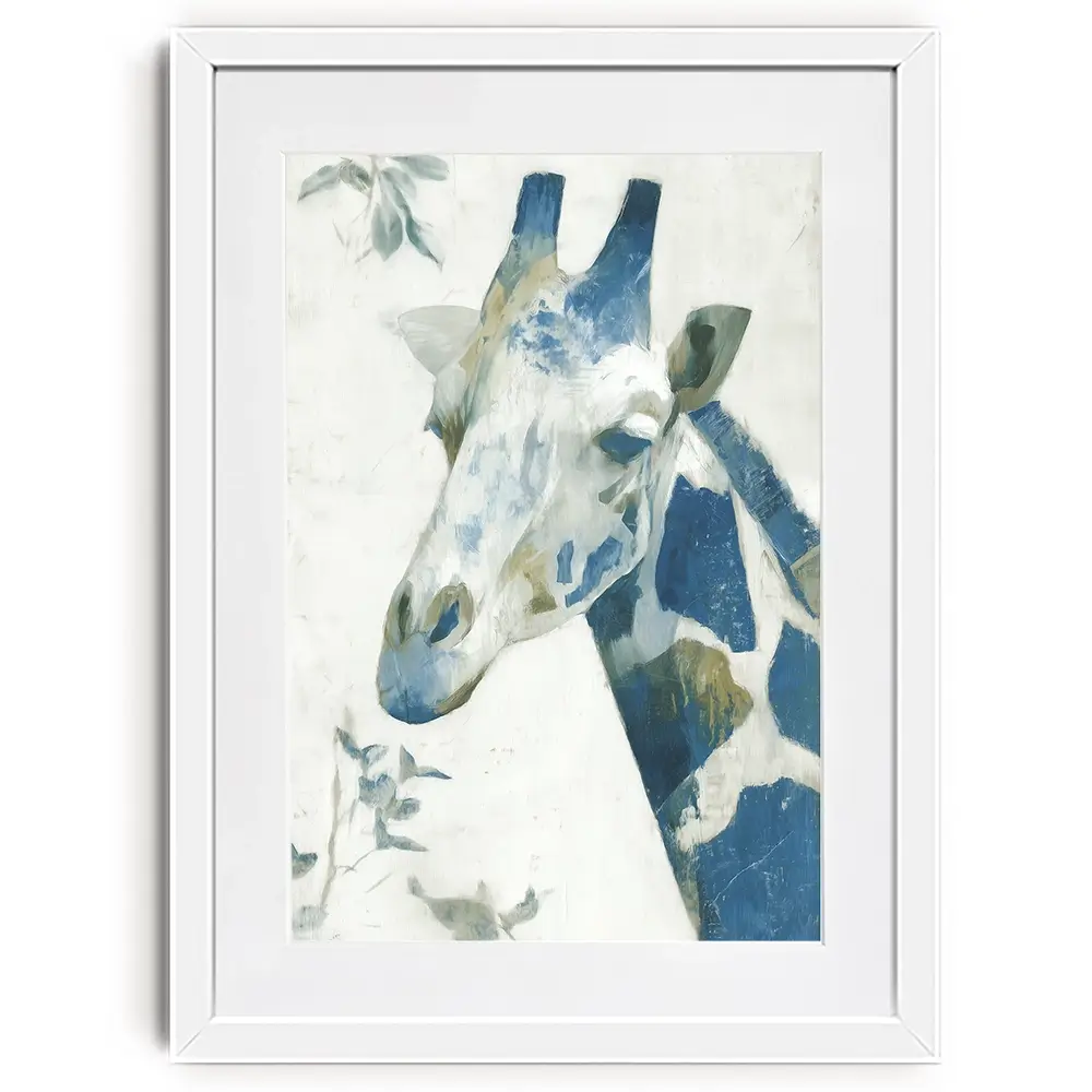 Lone Giraffe Botanical Hush Framed Art Print Lone Giraffe Botanical Hush Framed Art Print wall art product Chromatic Storm Studio