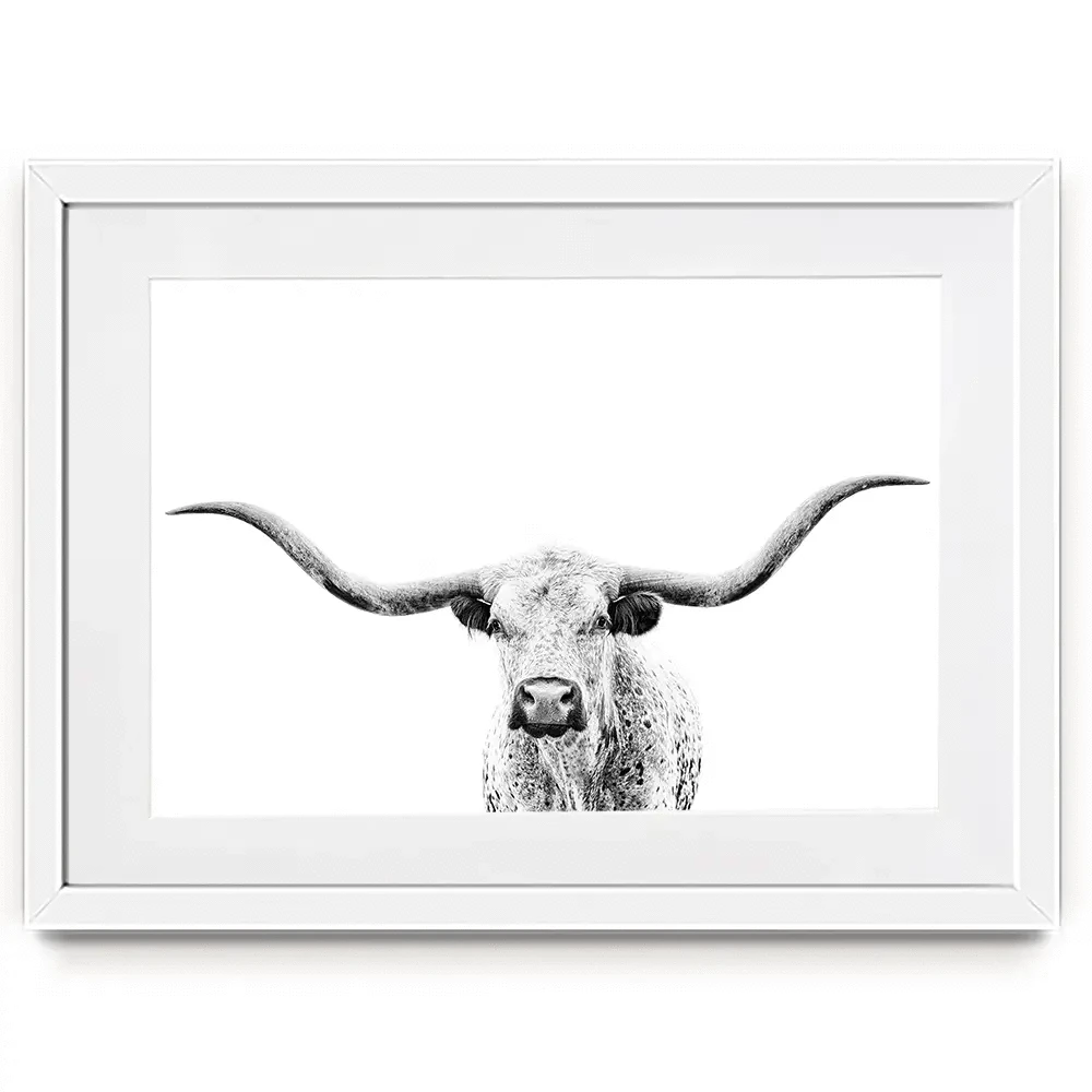 Longhorn Gaze Framed Art Print Longhorn Gaze Framed Art Print wall art product PH Burchett