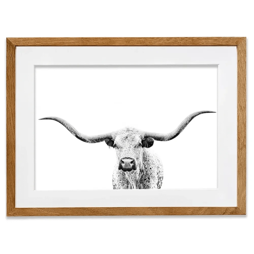 Longhorn Gaze Framed Art Print Longhorn Gaze Framed Art Print wall art product PH Burchett