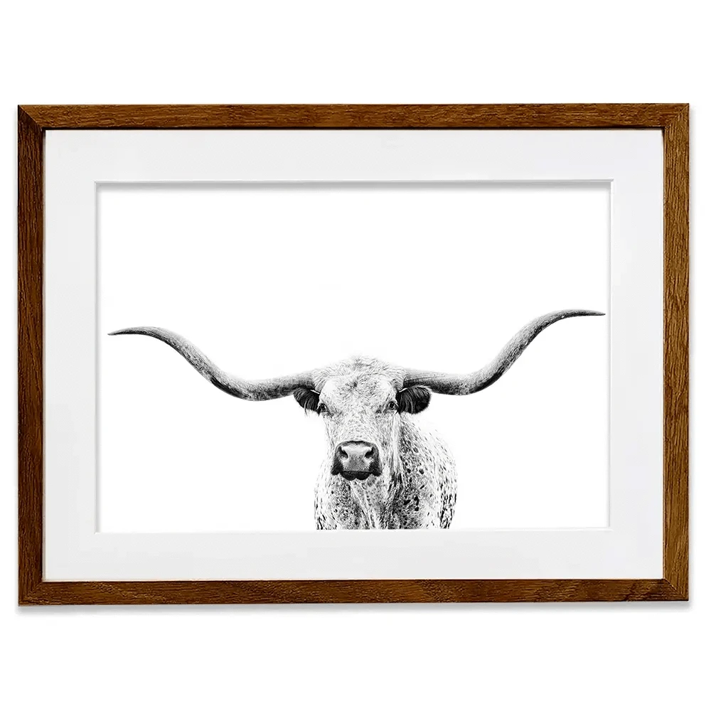 Longhorn Gaze Framed Art Print Longhorn Gaze Framed Art Print wall art product PH Burchett