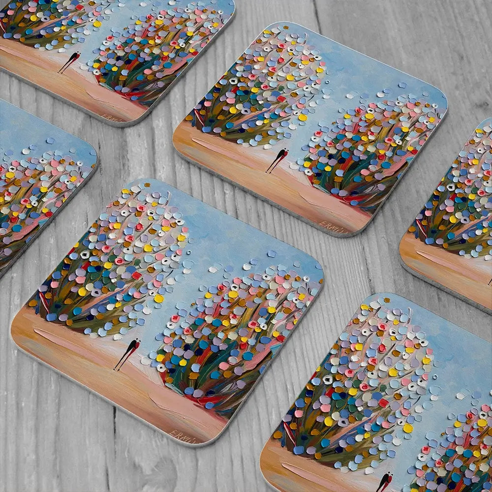 Love Garden Coaster Set Love Garden Coaster Set wall art product Ekaterina Ermilkina