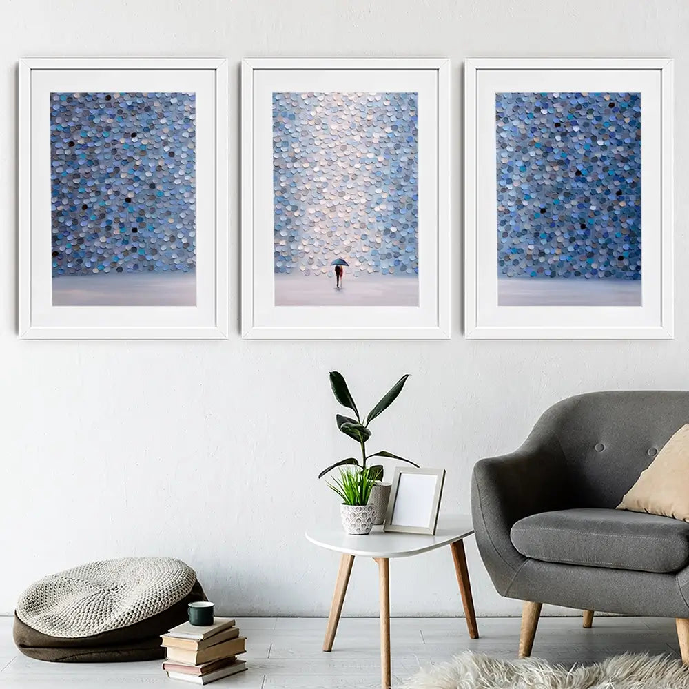 Love Under Umbrella Framed Art Print Trio Love Under Umbrella Framed Art Print Trio wall art product Ekaterina Ermilkina