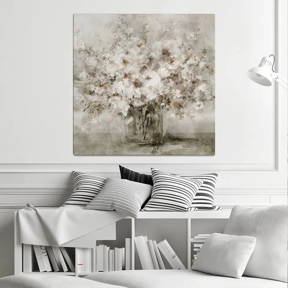 Lovely White Bouquet Square Canvas Print Lovely White Bouquet Square Canvas Print wall art product Carol Robinson