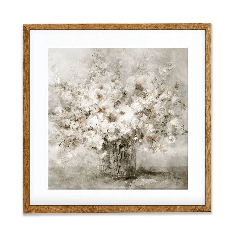 Lovely White Bouquet Square Framed Art Print Lovely White Bouquet Square Framed Art Print wall art product Carol Robinson