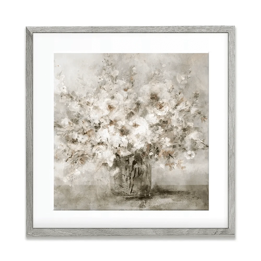 Lovely White Bouquet Square Framed Art Print Lovely White Bouquet Square Framed Art Print wall art product Carol Robinson