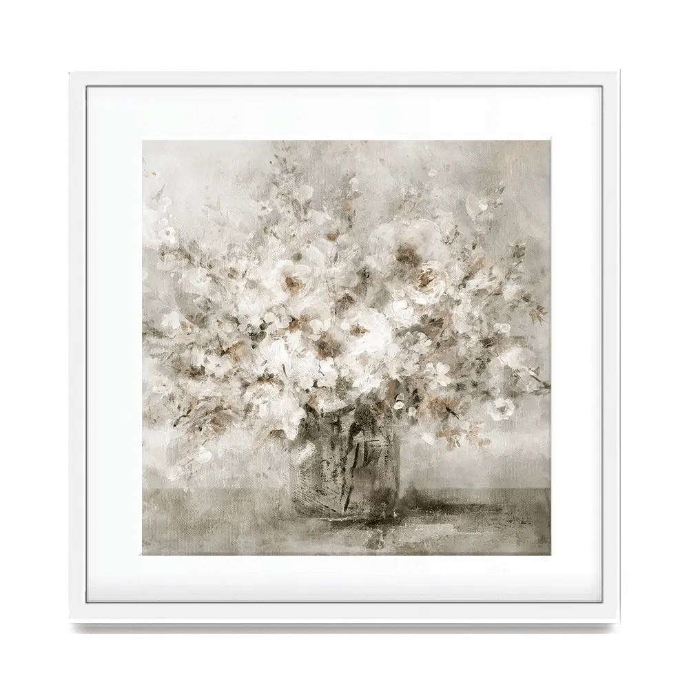 Lovely White Bouquet Square Framed Art Print Lovely White Bouquet Square Framed Art Print wall art product Carol Robinson