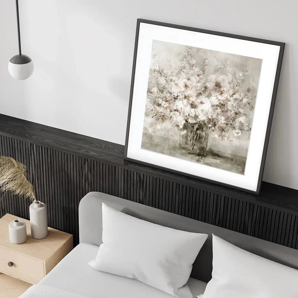 Lovely White Bouquet Square Framed Art Print Lovely White Bouquet Square Framed Art Print wall art product Carol Robinson