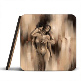 Lovers Embrace Coaster Set Lovers Embrace Coaster Set wall art product Isabella Karolewicz