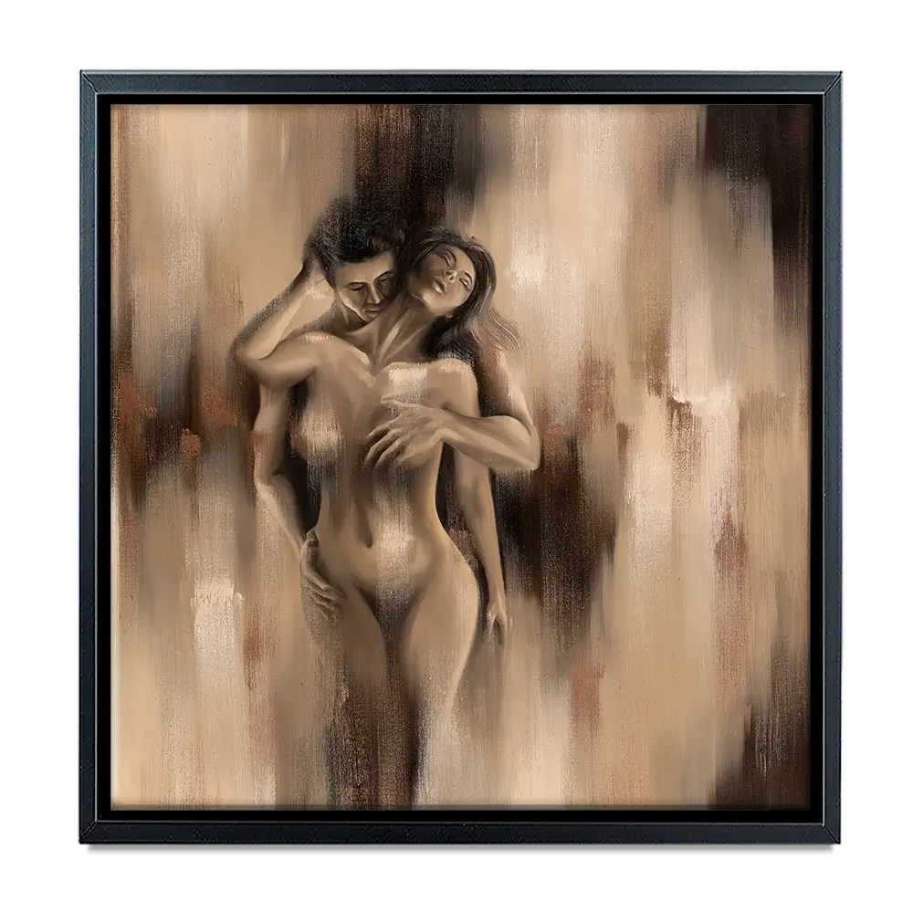 Lovers Embrace Square Canvas Print Lovers Embrace Square Canvas Print wall art product Isabella Karolewicz