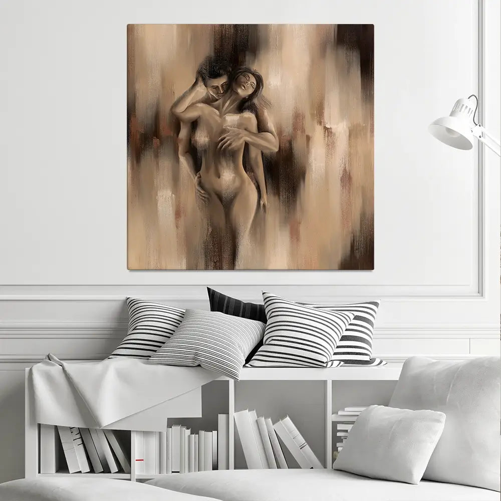 Lovers Embrace Square Canvas Print Lovers Embrace Square Canvas Print wall art product Isabella Karolewicz