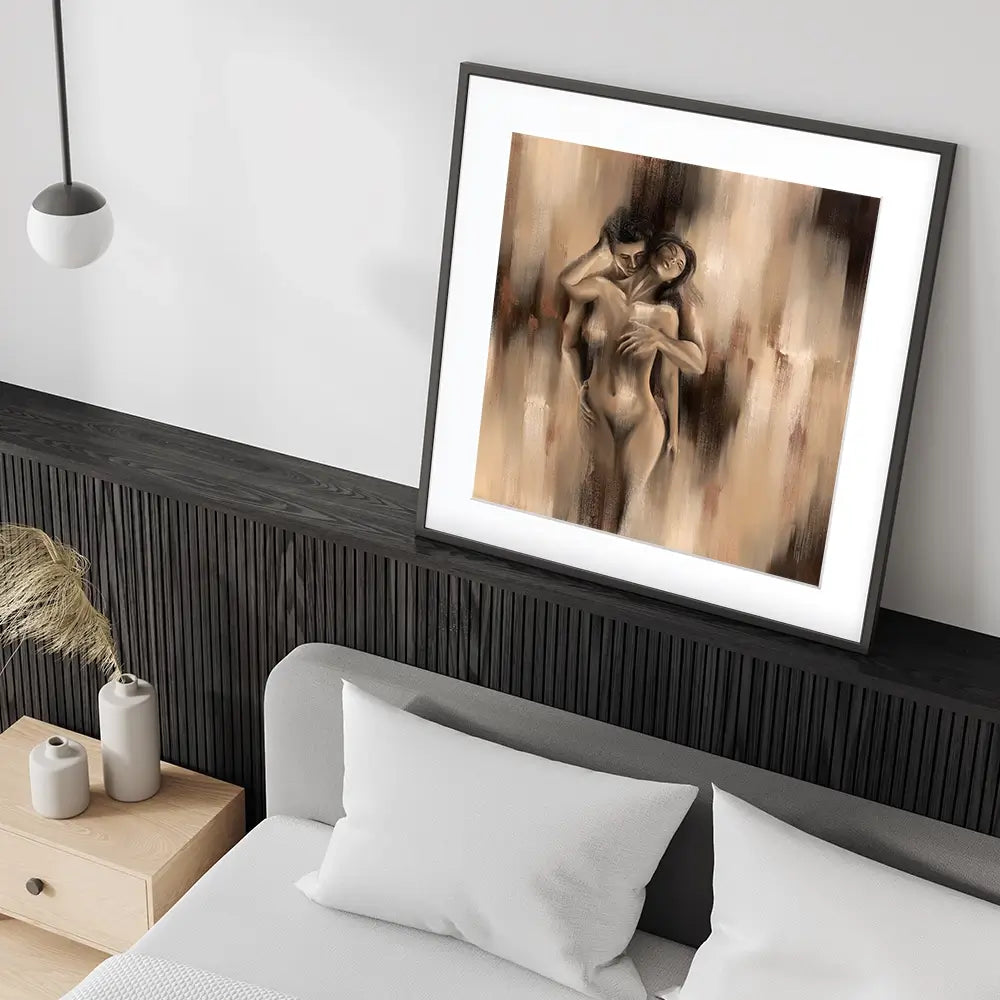Lovers Embrace Square Framed Art Print Lovers Embrace Square Framed Art Print wall art product Isabella Karolewicz