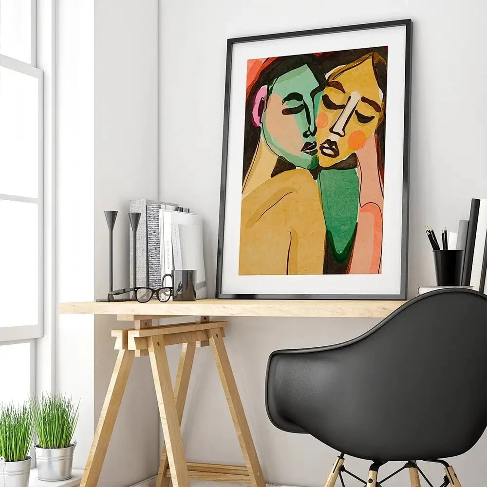 Lovers Framed Art Print Lovers Framed Art Print wall art product Treechild