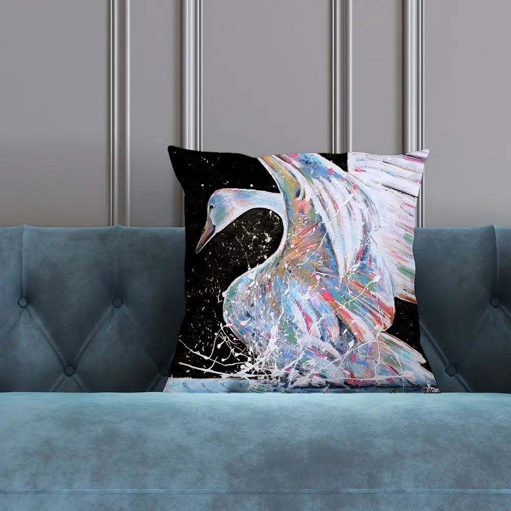 Loyal Swan Cushion Loyal Swan Cushion wall art product Studio Paint-Ing