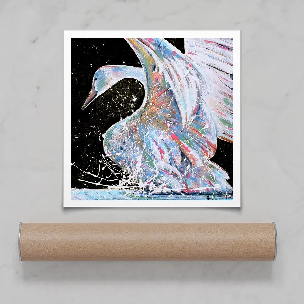 Loyal Swan Square Art Print Loyal Swan Square Art Print wall art product Studio Paint-Ing