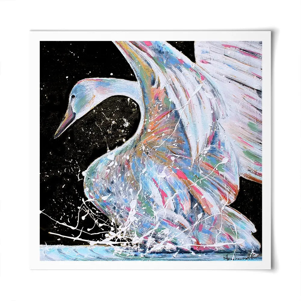 Loyal Swan Square Art Print Loyal Swan Square Art Print wall art product Studio Paint-Ing