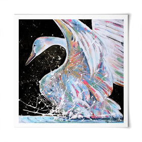 Loyal Swan Square Art Print Loyal Swan Square Art Print wall art product Studio Paint-Ing