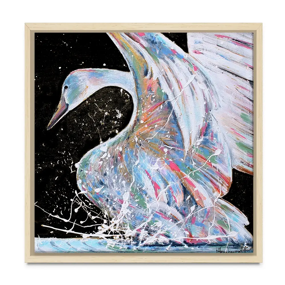 Loyal Swan Square Canvas Print Loyal Swan Square Canvas Print wall art product Studio Paint-Ing