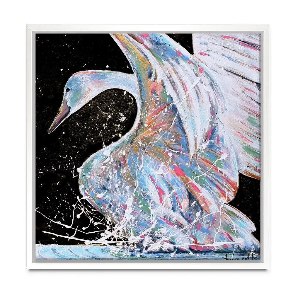 Loyal Swan Square Canvas Print Loyal Swan Square Canvas Print wall art product Studio Paint-Ing