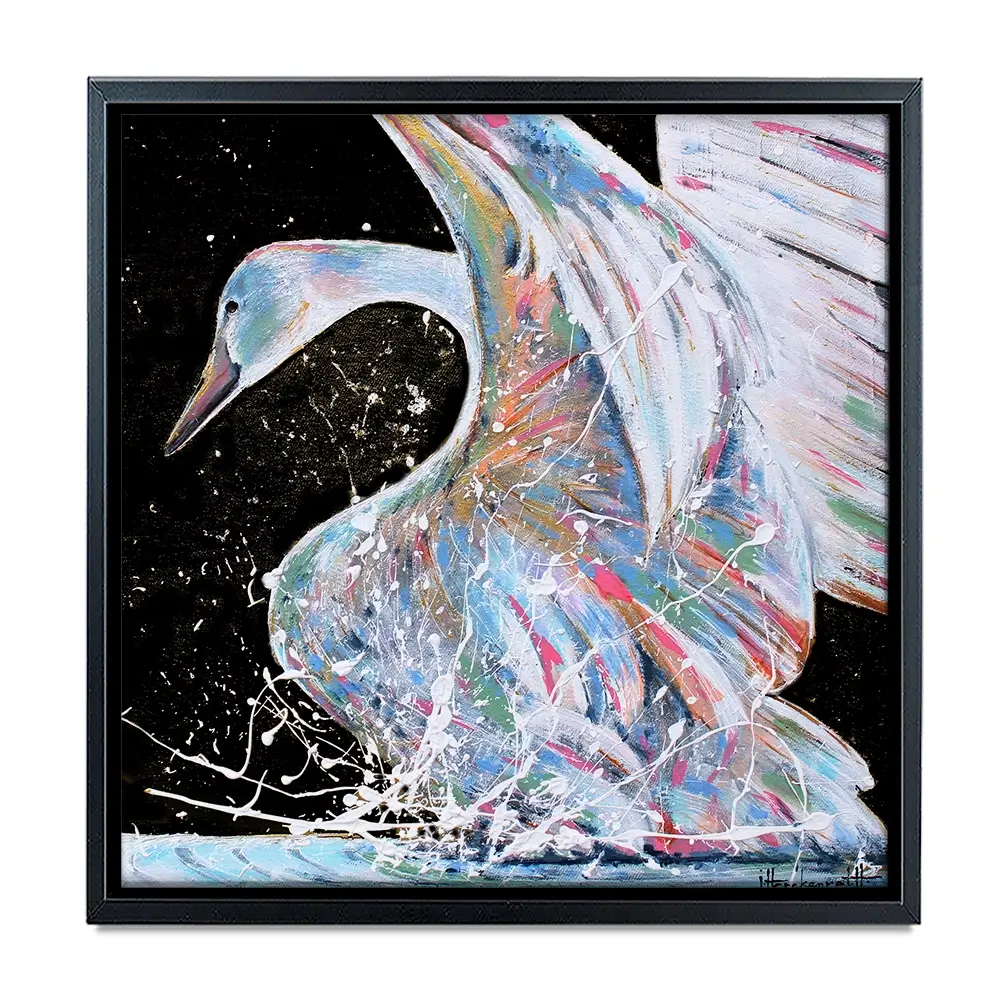 Loyal Swan Square Canvas Print Loyal Swan Square Canvas Print wall art product Studio Paint-Ing