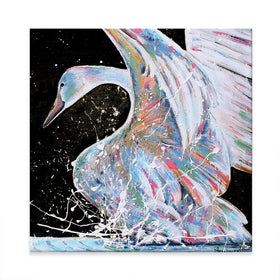 Loyal Swan Square Canvas Print Loyal Swan Square Canvas Print wall art product Studio Paint-Ing