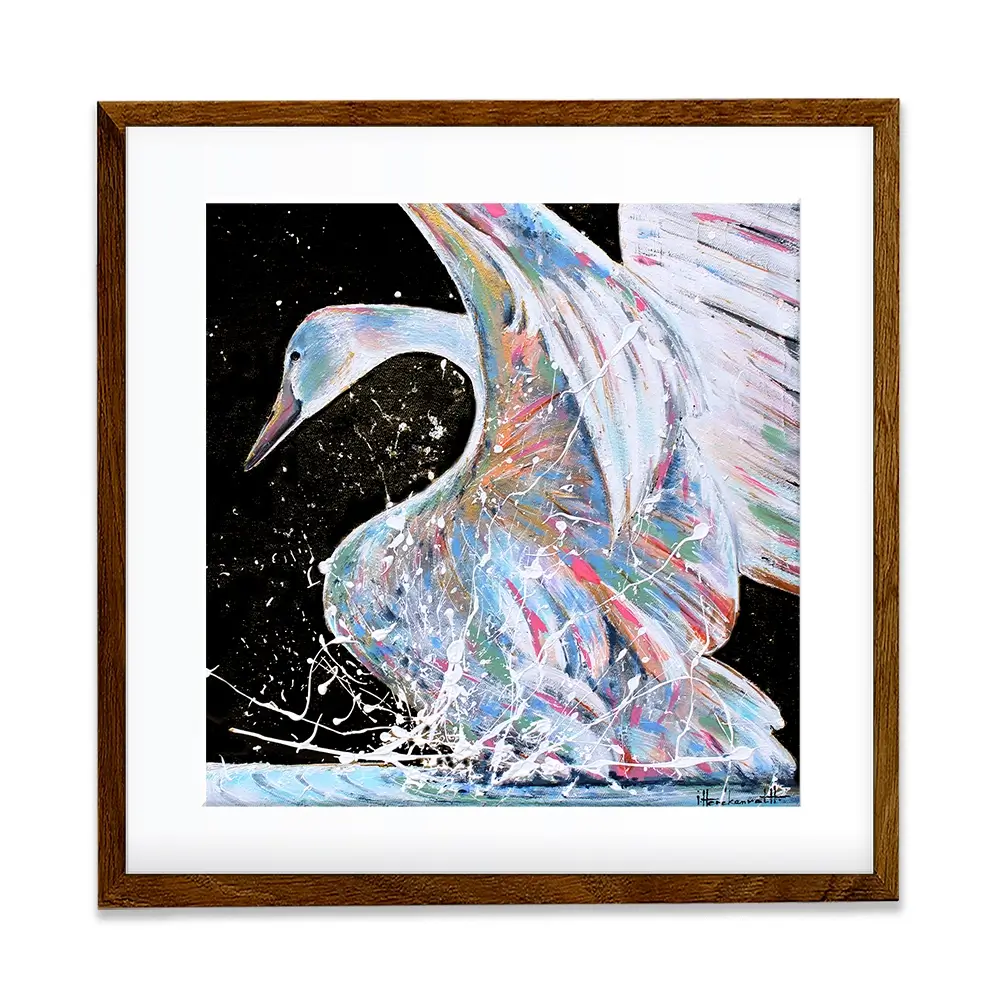 Loyal Swan Square Framed Art Print Loyal Swan Square Framed Art Print wall art product Studio Paint-Ing