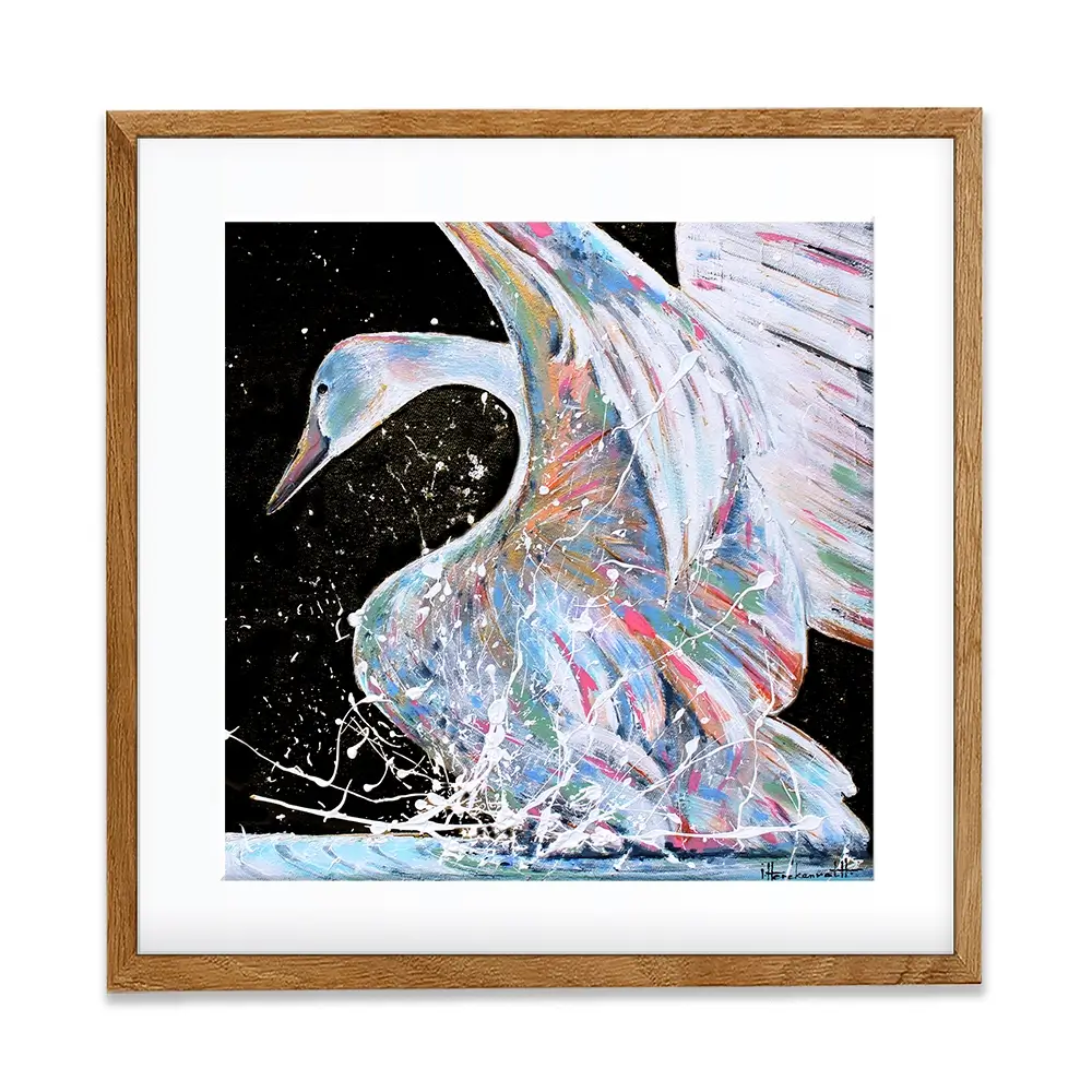 Loyal Swan Square Framed Art Print Loyal Swan Square Framed Art Print wall art product Studio Paint-Ing