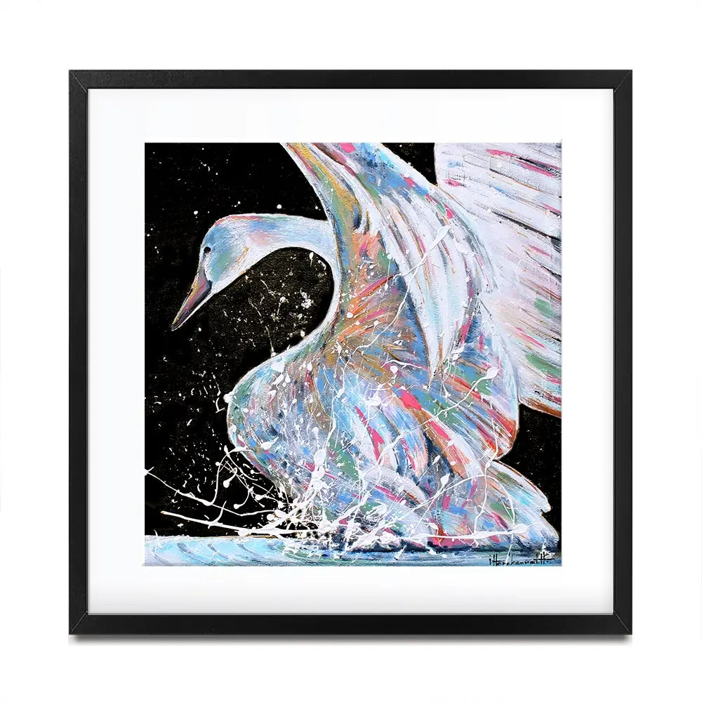 Loyal Swan Square Framed Art Print Loyal Swan Square Framed Art Print wall art product Studio Paint-Ing