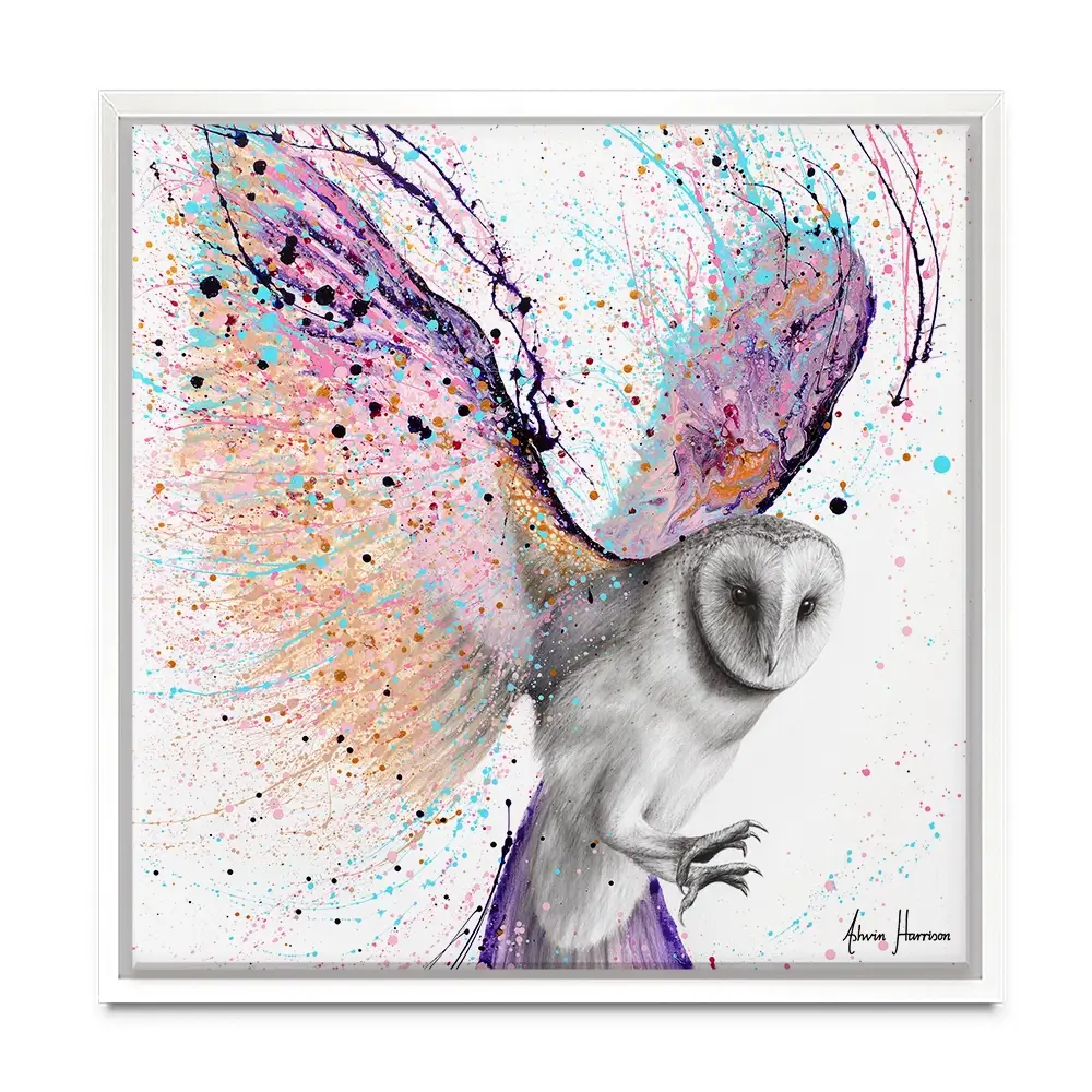 Luminous Luna Owl Square Canvas Print Luminous Luna Owl Square Canvas Print wall art product / Shutterstock