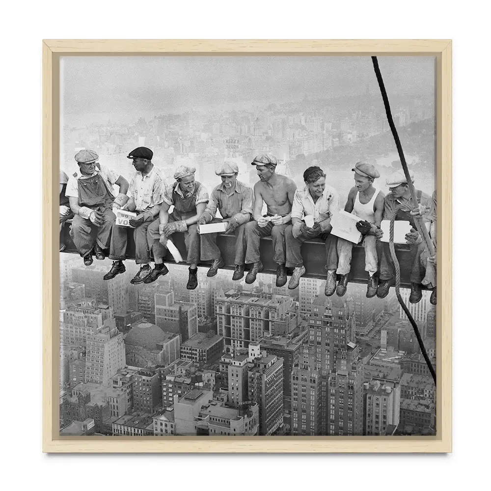 Lunch Atop A Skyscraper Square Canvas Print Lunch Atop A Skyscraper Square Canvas Print wall art product Independent