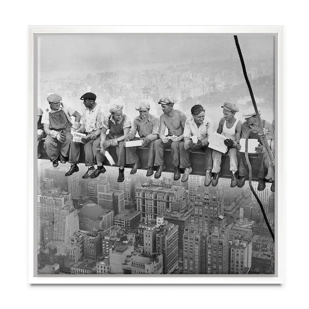 Lunch Atop A Skyscraper Square Canvas Print Lunch Atop A Skyscraper Square Canvas Print wall art product Independent