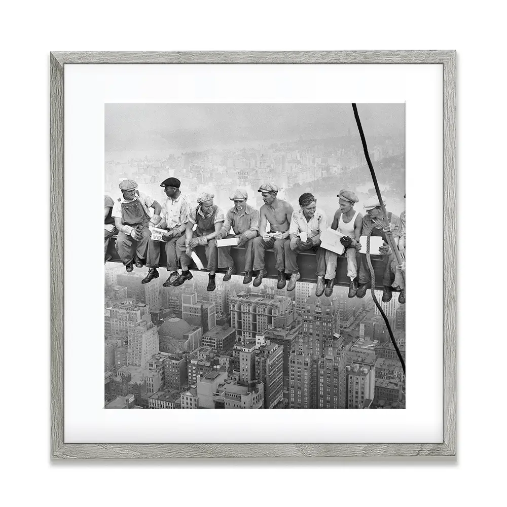Lunch Atop A Skyscraper Square Framed Art Print Lunch Atop A Skyscraper Square Framed Art Print wall art product S Megalos