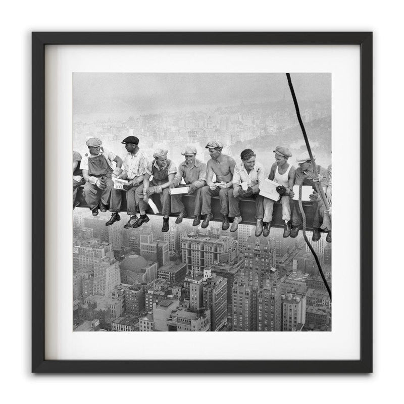 Lunch Atop A Skyscraper Square Framed Art Print wall art product S Megalos