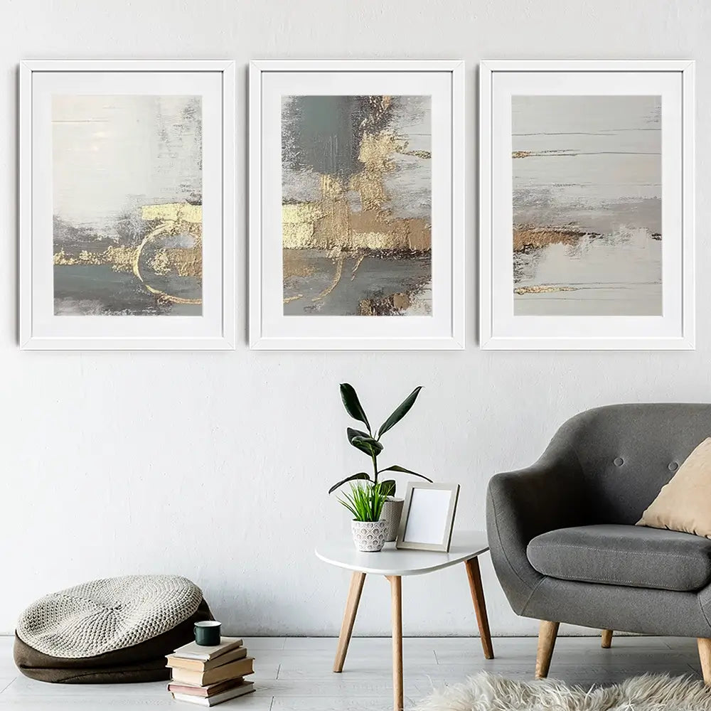 Luxurious Framed Art Print Trio Luxurious Framed Art Print Trio wall art product Muzi pear studio / Shutterstock